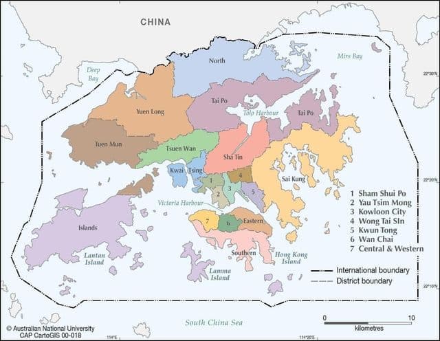 Hong Kong district map