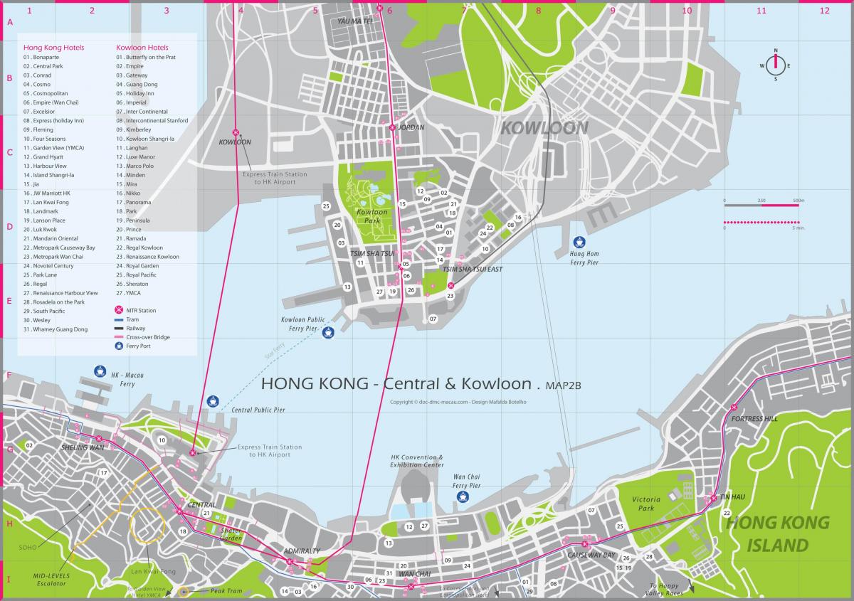 Hong Kong city center map